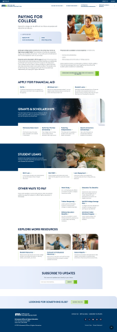 A landing page for OHE, at desktop size.